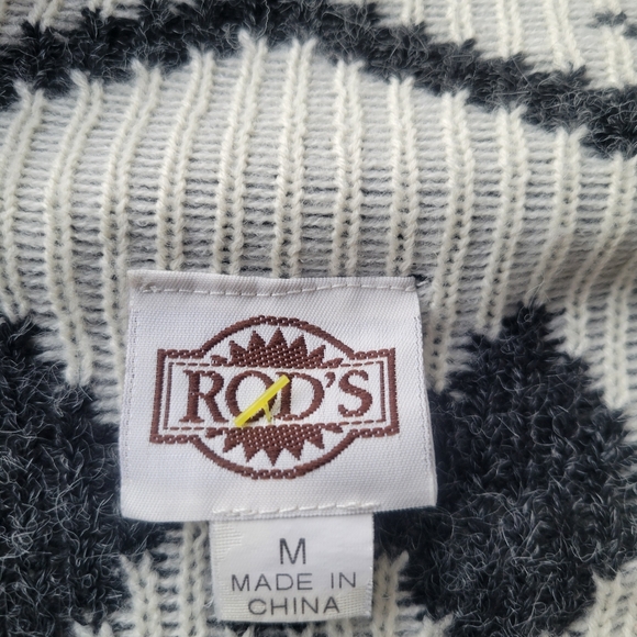 Indigo Aztec Geometric Print Long Open Cozy Tribal Print Cardigan Gray White M - Picture 4 of 6